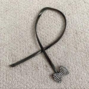 Metallic Accessories Belt with Bow Accent